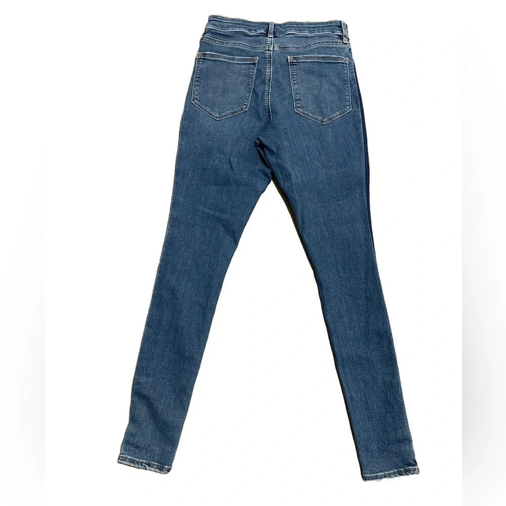 Athleta Sculptek Skinny Jeans Stretch‎ Two Tone Dark Blue Stripe Sz 4 - Picture 3 of 7